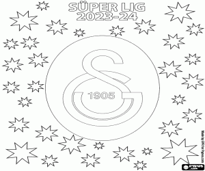desenho de Galatasaray, bicampeão 2023-2024 para colorir