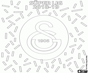 desenho de Galatasaray, campeão 2018-2019 para colorir