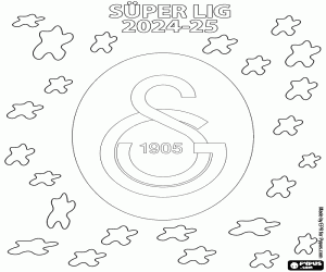 desenho de Galatasaray, Super Lig 2024-2025 para colorir