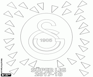 desenho de Galatasaray, Süper Lig 2017-2018 para colorir