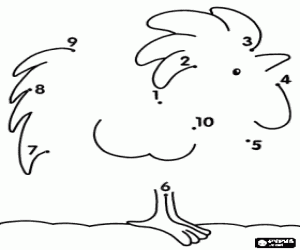 desenho de Um galo para desenhar ponto a ponto para colorir