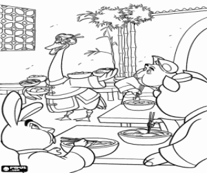 desenho de O ganso Sr. Ping, Kung Fu Panda para colorir