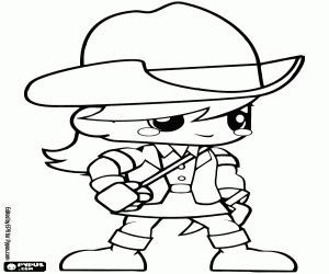 desenho de Garota exploradora como Indiana Jones para colorir