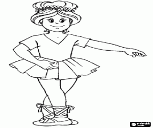 desenho de Garota fazendo balé ou ballet para colorir
