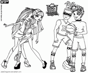 desenho de Garotas e garotos, Monster High para colorir