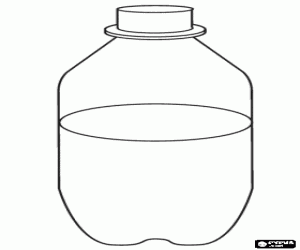 desenho de Garrafa de plástico meio cheia para colorir