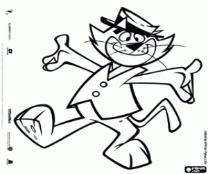 desenho de O gato com chapéu, Top Cat para colorir