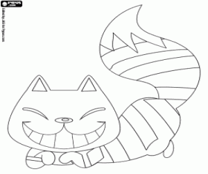 desenho de O Gato Risonho de Cheshire para colorir