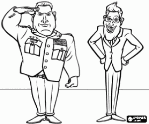 desenho de General Monger e o Presidente para colorir