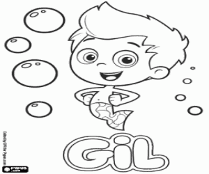 desenho de Gil, personagem de Bubble Guppies para colorir