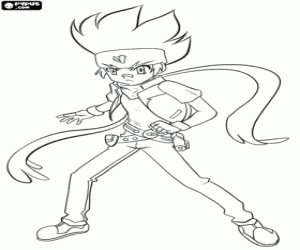 desenho de Ginka Hagane, Beyblade Metal Fusion para colorir