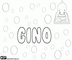 desenho de Gino, nome italiano para colorir