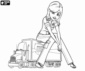 desenho de Ginormica por um caminhão para colorir