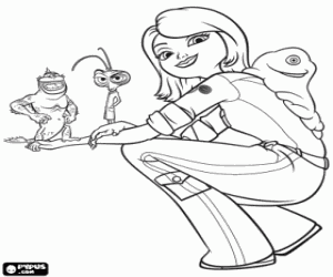 desenho de Ginórmica e outros protagonistas para colorir