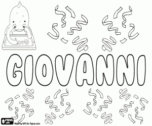 desenho de Giovanni, nome italiano para colorir