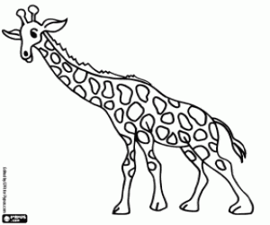 desenho de Girafa de pescoço para a frente para colorir