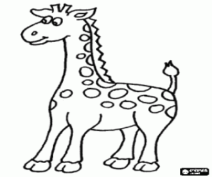 desenho de Girafa jovem e bonita para colorir