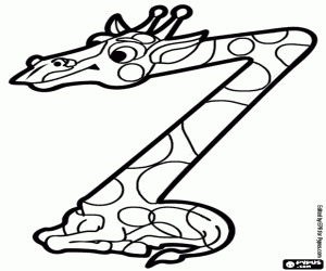 desenho de Uma girafa sentada, o número 7 para colorir