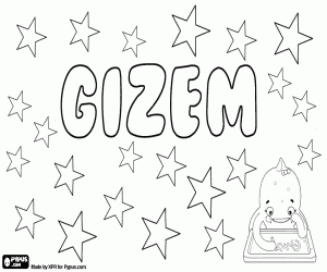 desenho de Gizem, nome turco para colorir