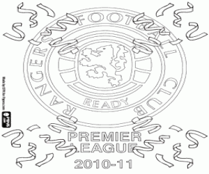 desenho de Glasgow Rangers, campeão 2010-2011 para colorir