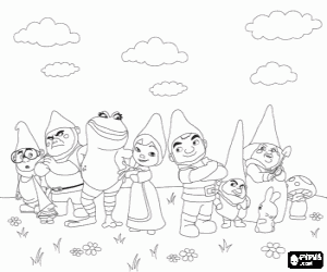 desenho de Gnomeo e Julieta, os personagens para colorir