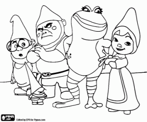 desenho de Os gnomos de jardim dos Capuletos para colorir