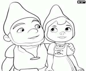 desenho de Os gnomos Gnomeo e Julieta para colorir