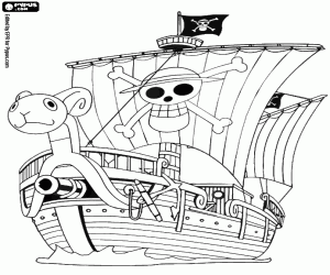 desenho de Going Merry, o primeiro navio de Luffy para colorir