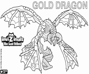 desenho de Gold Dragon, Invizimals Tribos Perdidas para colorir