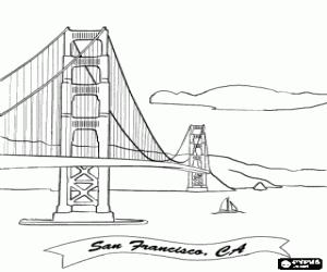 desenho de Golden Gate de San Francisco para colorir