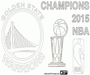 desenho de Golden State Warriors Campeão da NBA 2015 para colorir