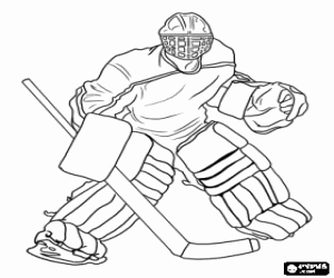 desenho de Goleiro de hóquei no gelo para colorir
