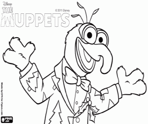 desenho de Gonzo no Natal Muppets para colorir