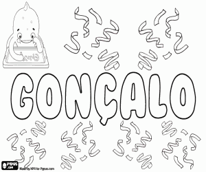 desenho de Gonçalo, nome de origem latina para colorir