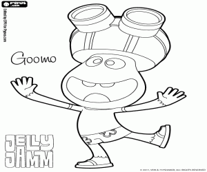 desenho de Goomo, uma criança feliz de Jelly Jam para colorir