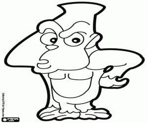 desenho de O gorila pensativo, o número 4 para colorir