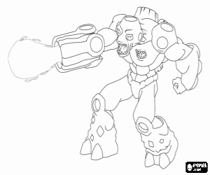 desenho de Um Gormiti do vulcão, Bombos para colorir