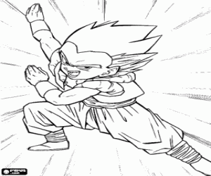 desenho de Gotenks, personagem de Dragon Ball para colorir