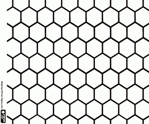 desenho de Uma grade hexagonal regular para colorir