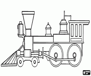 desenho de Grande locomotiva a vapor para colorir