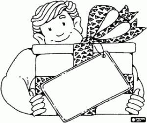 desenho de Um grande presente para o pai para colorir