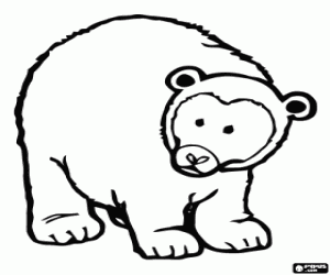 desenho de Grande urso olhando para o lado para colorir