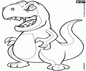 desenho de Grarrl, o dinossauro de Neopets para colorir