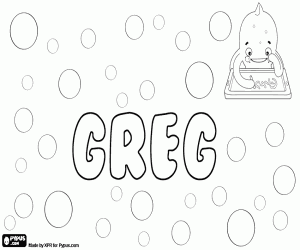 desenho de Greg, nome próprio masculino para colorir