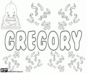 desenho de Gregory, nome de origem latina para colorir