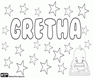 desenho de Gretha, variante de Greta para colorir