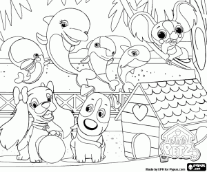 desenho de Grupo de brinquedos de pelúcia para colorir