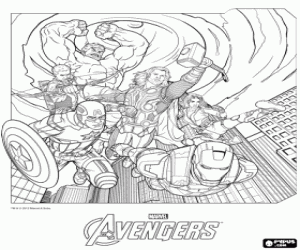 desenho de O grupo dos Vingadores para colorir