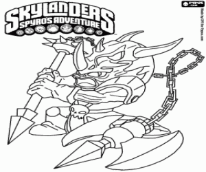 desenho de O guerreiro Skylander Voodood para colorir