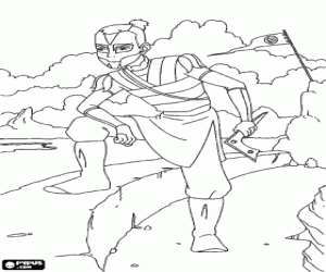 desenho de O guerreiro Sokka para colorir